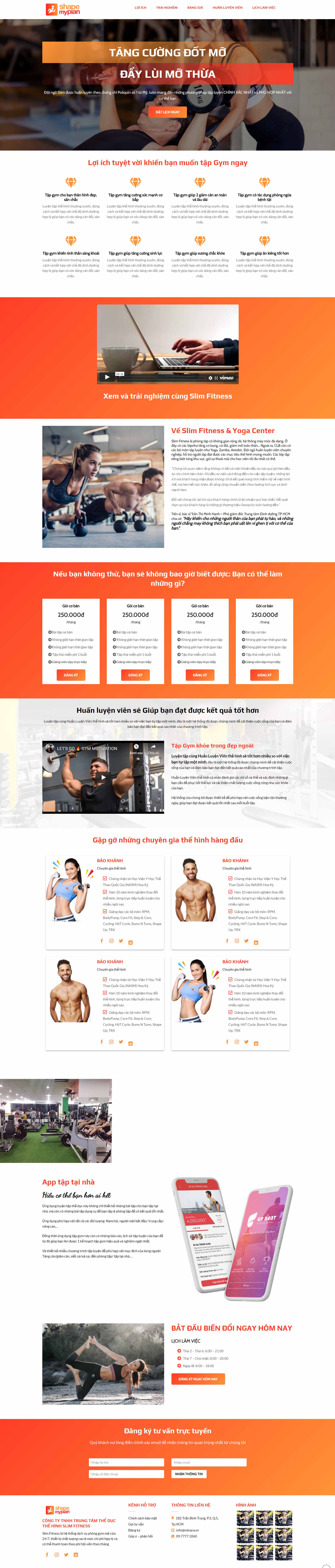 Landing page yoga